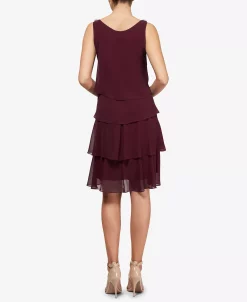 SL Fashions Tiered Chiffon Dress -Anne Klein Sales Store 10041786 fpx