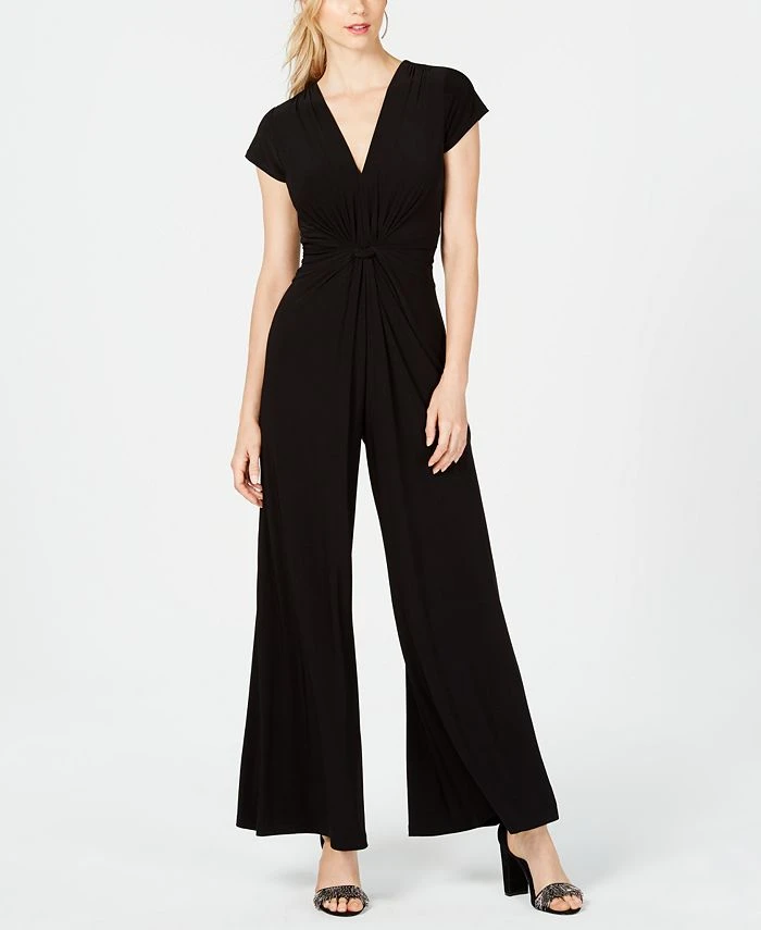 Vince Camuto Twist-Front Plunge Jumpsuit 1 Vince Camuto Twist-Front Plunge Jumpsuit