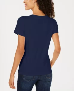 Karen Scott Hort Sleeve Henley Top, Created For Macy's -Anne Klein Sales Store 10741413 fpx