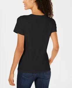 Karen Scott Hort Sleeve Henley Top, Created For Macy's -Anne Klein Sales Store 10741416 fpx