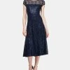 SL Fashions Equined Lace Midi Dress