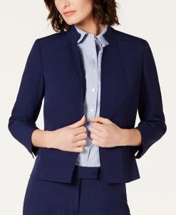 Anne Klein Star-Collar Open-Front Blazer