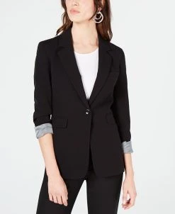 Bar III Women's One-Button Notch-Collar Blazer, Created For Macy's