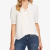 CeCe Ruffled V-Neck Tie Top