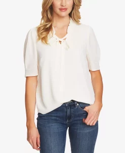 CeCe Ruffled V-Neck Tie Top -Anne Klein Sales Store 12304791 fpx