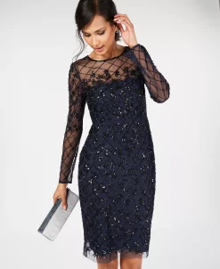 Adrianna Papell Women's Embellished Illusion Sheath Dress -Anne Klein Sales Store 12329359 fpx