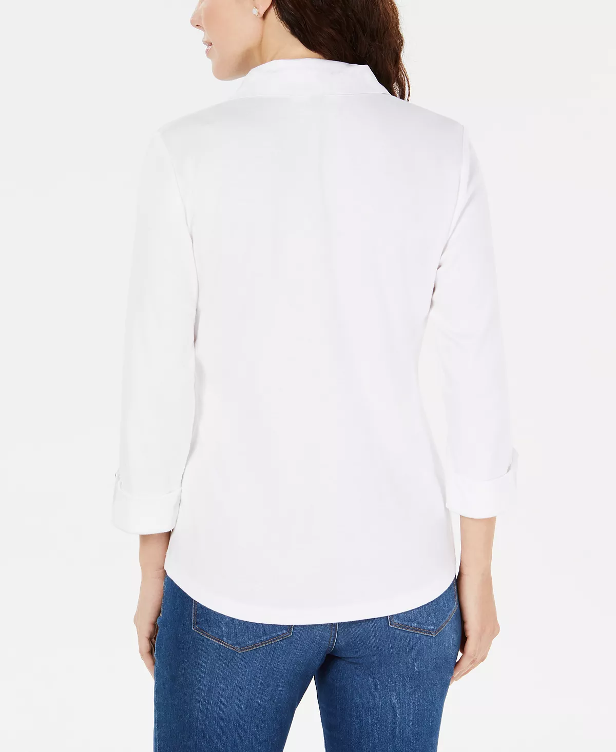 Karen Scott 3/4-Sleeve Woven Shirt, Created For Macy's 4 Karen Scott 3/4-Sleeve Woven Shirt, Created For Macy's - Image 4