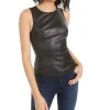 Bar III Faux-Leather Peplum Top, Created For Macy's