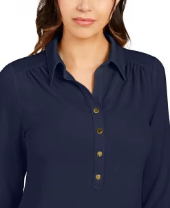 Charter Club Women's Knit Polo Shirt, Created For Macy's -Anne Klein Sales Store 14503059 fpx