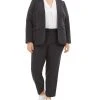 Bar III Plus Size Open-Front Blazer, V-Neck Blouse & Ankle Pants, Created For Macy's