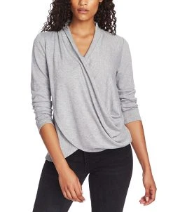 1.STATE Women’s Cross-Front Long Sleeve Cozy Knit Top