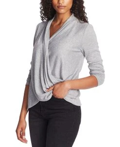 1.STATE Women’s Cross-Front Long Sleeve Cozy Knit Top -Anne Klein Sales Store 14633214 fpx