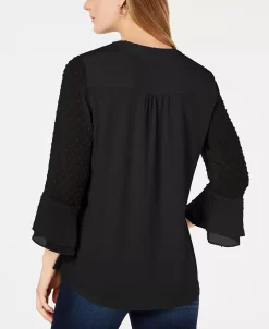 Charter Club Double-Ruffle Textured Pintuck Top, Created For Macy's -Anne Klein Sales Store 14749314 fpx