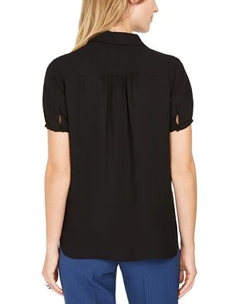 Anne Klein Cap-Sleeve Button-Up Blouse 2 Anne Klein Cap-Sleeve Button-Up Blouse - Image 2