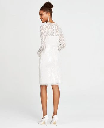 Adrianna Papell Beaded Illusion Sheath Dress 2 Adrianna Papell Beaded Illusion Sheath Dress - Image 2