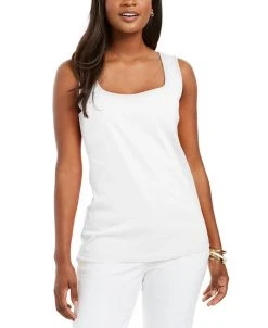 Karen Scott Quare-Neck Cotton Tank Top, Created For Macy's