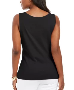 Karen Scott Quare-Neck Cotton Tank Top, Created For Macy's -Anne Klein Sales Store 16056448 fpx