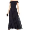 Adrianna Papell Off-The-Shoulder Chiffon Gown