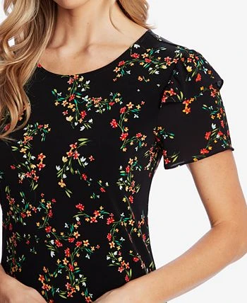 CeCe Women's Printed Short Ruffled-Sleeve Knit Dress 2 CeCe Women's Printed Short Ruffled-Sleeve Knit Dress - Image 2