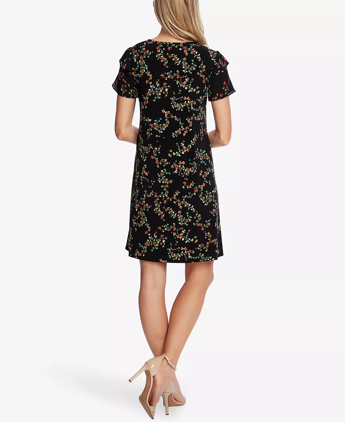 CeCe Women's Printed Short Ruffled-Sleeve Knit Dress 3 CeCe Women's Printed Short Ruffled-Sleeve Knit Dress - Image 3