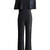 Connected Metallic Cape Jumpsuit
