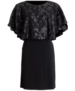 Connected Metallic Chiffon-Cape Dress -Anne Klein Sales Store 17645164 fpx