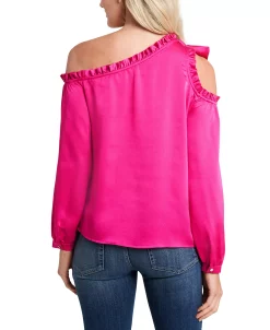 CeCe Womne's Ruffled One-Shoulder Long Sleeve Bow Blouse -Anne Klein Sales Store 18054022 fpx