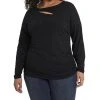 Vince Camuto Women's Plus Size Sparkle Jersey Cutout Top