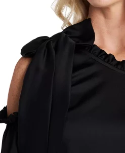 CeCe Womne's Ruffled One-Shoulder Long Sleeve Bow Blouse -Anne Klein Sales Store 18255155 fpx