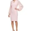 Vince Camuto Women's Balloon-Sleeve Mixed-Media Dress