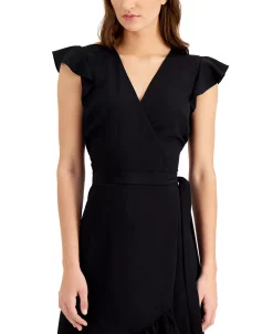 Bar III Flutter-Sleeve Wrap Dress, Created For Macy's 8 Bar III Flutter-Sleeve Wrap Dress, Created For Macy's -Anne Klein Sales Store 18261665 fpx