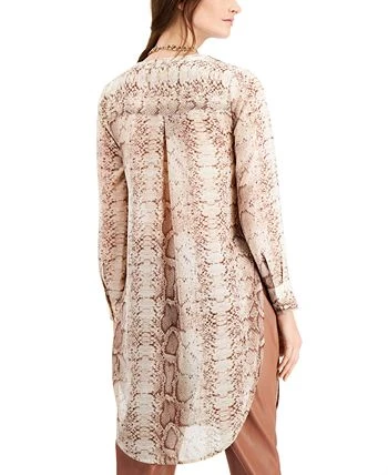 Bar III Snakeskin-Print Tunic Blouse, Created For Macy's 2 Bar III Snakeskin-Print Tunic Blouse, Created For Macy's - Image 2