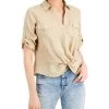 INC International Concepts Women's Linen Twist-Hem Blouse, Created For Macy's