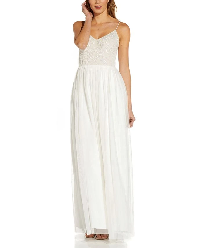 Adrianna Papell Beaded-Top Gown 1 Adrianna Papell Beaded-Top Gown