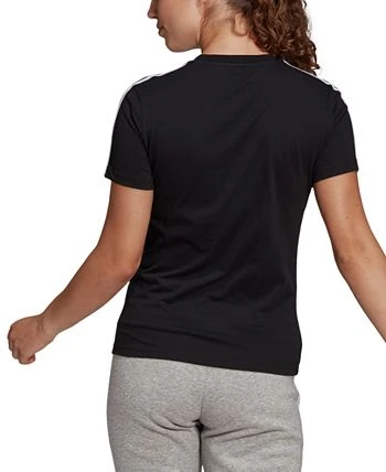 ADIDAS Women's Essentials Cotton 3 Stripe T-Shirt 2 ADIDAS Women's Essentials Cotton 3 Stripe T-Shirt - Image 2
