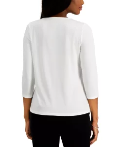 Kasper Twist-Neck Top -Anne Klein Sales Store 18462390 fpx
