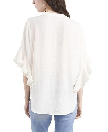 Vince Camuto Women's Ruffle Sleeve Henley Blouse 2 Vince Camuto Women's Ruffle Sleeve Henley Blouse - Image 2
