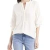 Vince Camuto Women's Ruffle Sleeve Henley Blouse