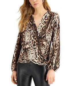 INC International Concepts Women's Surplice Top, Created For Macy's