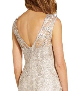 Adrianna Papell Embroidered A-Line Dress 9 Adrianna Papell Embroidered A-Line Dress -Anne Klein Sales Store 18890466 fpx