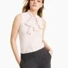 Bar III Women's Bow-Neck Sleeveless Blouse, Created For Macy's