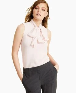 Bar III Women's Bow-Neck Sleeveless Blouse, Created For Macy's