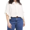 Vince Camuto Plus Size Ruffle Sleeve Henley Blouse