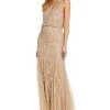 Adrianna Papell Embellished Cowl-Back Gown