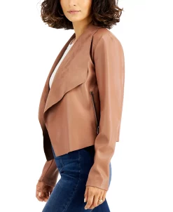 Bar III Women's Faux-Leather Flyaway Jacket, Created For Macy's 7 Bar III Women's Faux-Leather Flyaway Jacket, Created For Macy's -Anne Klein Sales Store 19236871 fpx