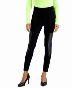 Bar III Faux-Leather-Patch Leggings, Created For Macy's -Anne Klein Sales Store 19284106 fpx