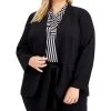Bar III Trendy Plus Size Open-Front Blazer, Created For Macy's