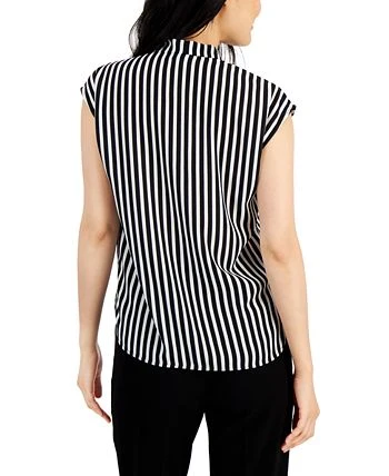Bar III Women's Striped Tie-Neck Top, Created For Macy's 2 Bar III Women's Striped Tie-Neck Top, Created For Macy's - Image 2