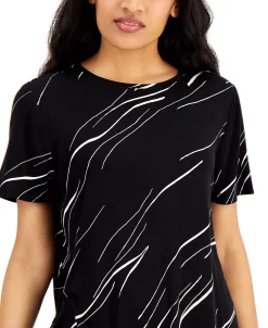 Alfani Women's Printed Crewneck T-Shirt, Created For Macy's -Anne Klein Sales Store 19294751 fpx