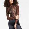 Bar III Snakeskin-Print Turtleneck Bodysuit, Created For Macy's
